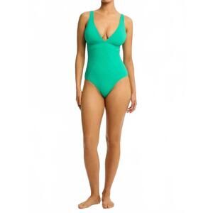 NEW SEA LEVEL AUSTRALIA messina panel line one piece swimsuit in evergreen